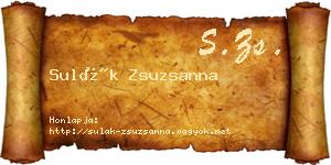 Sulák Zsuzsanna névjegykártya
